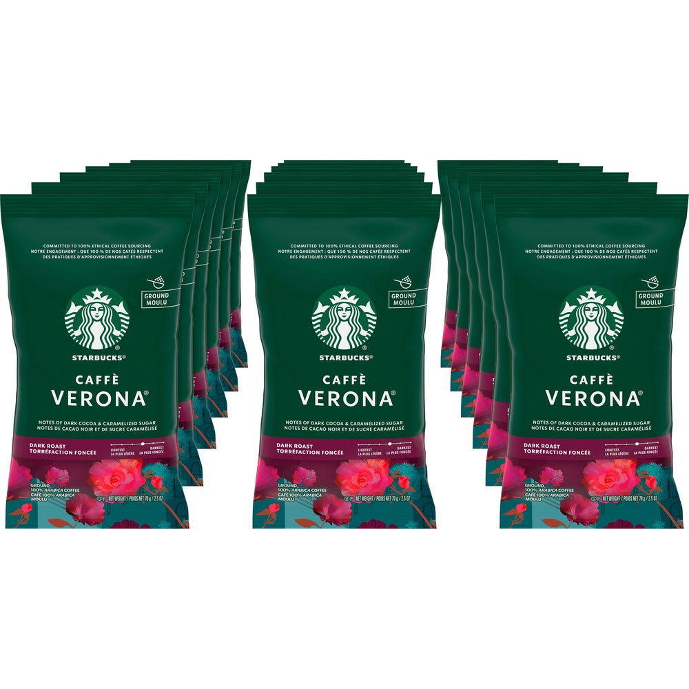Image of Starbucks Ground Coffee,Single Pot, 2.5 oz PK,18/BX,Dark/Caffe Verona