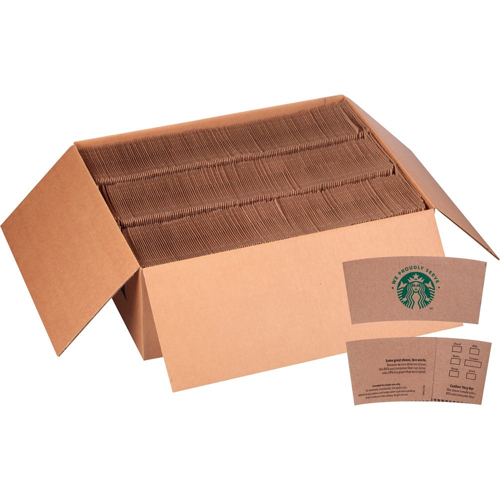 Image of Starbucks Hot Cup Sleeves, 1380/CT, Brown/We Proudly Serve