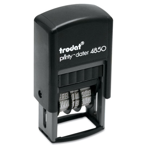 Image of Trodat® Printy Economy Micro 5-in-1 Date Stamp, Self-Inking, 1" x 0.75", Blue/Red