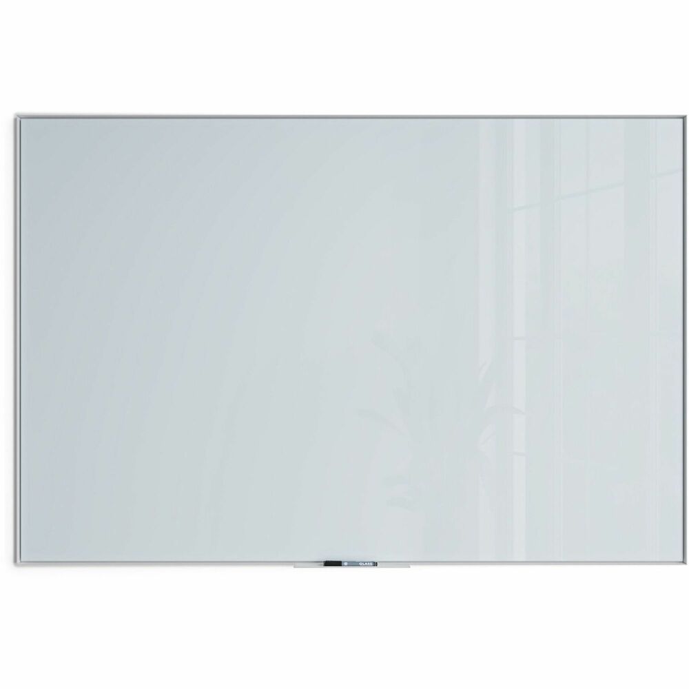 Image of U Brands Dry-Erase Board,Glass,Aluminum Frame,72"x48",White