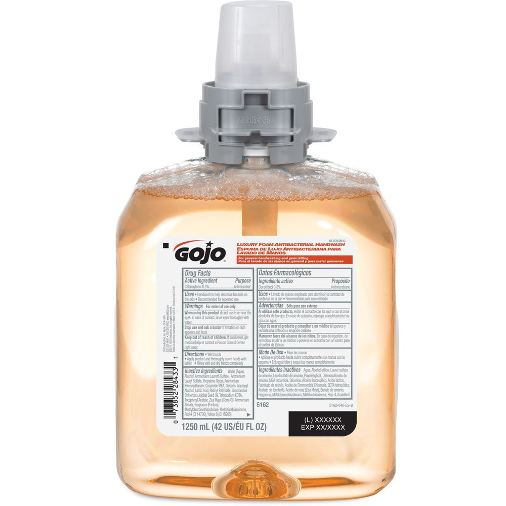 Image of Gojo Soap Refill, Antibacterial, Foam, f/FMX-12, 1250ml, Amber