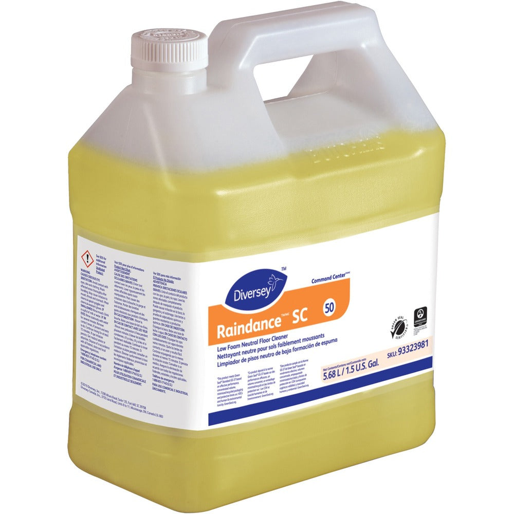 Image of Diversey Care Floor Cleaner, Neutral, Raindance, 1.5 Gallon, 2/CT, Yellow