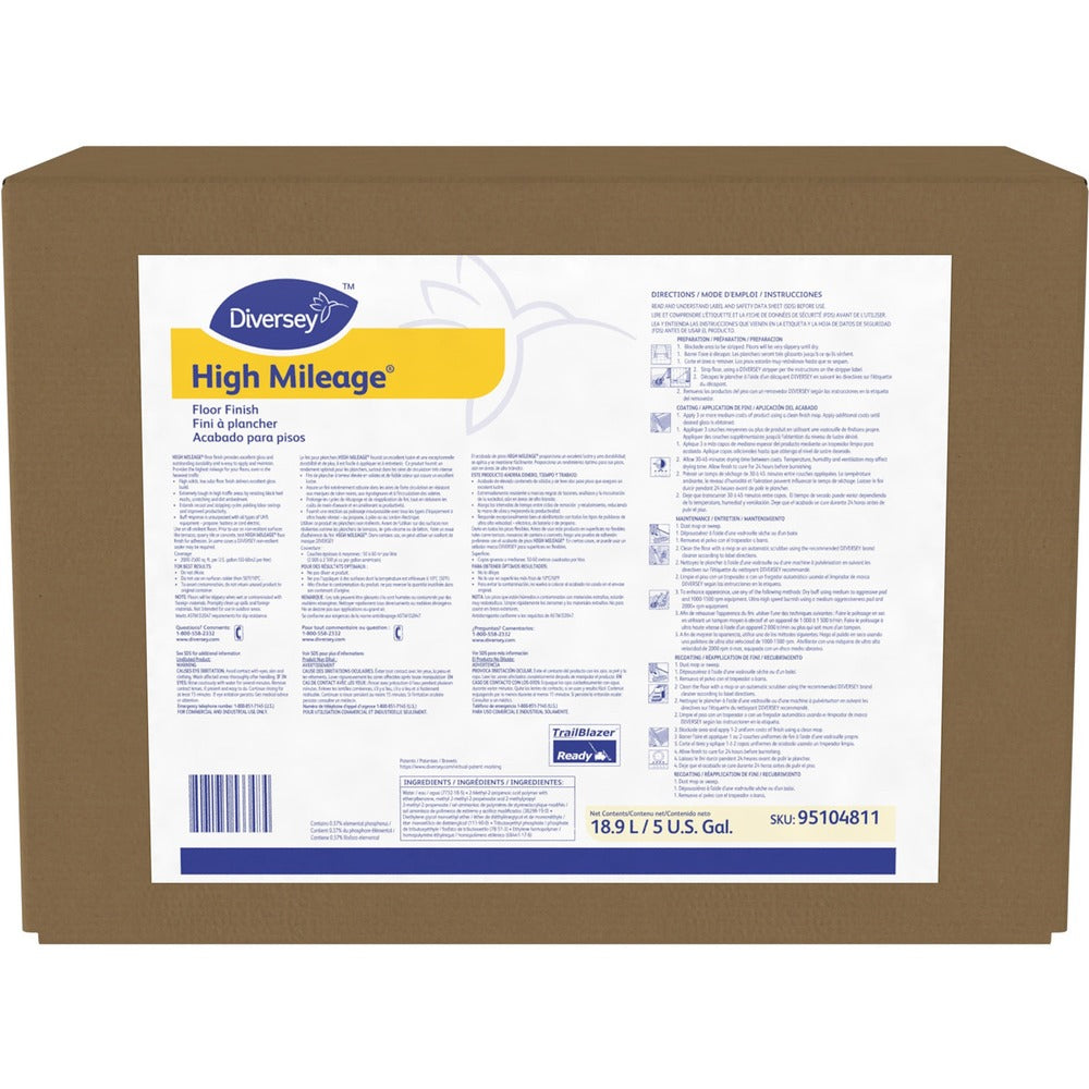Image of Diversey Care Floor Finish,High Mileage,RTU,Envirobox,5 Gallon,White