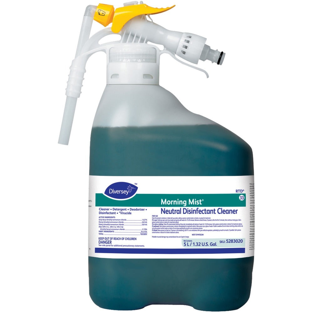 Image of Diversey Care Disinfectant Cleaner, Morning Mist, 1.32 Gallon, Blue