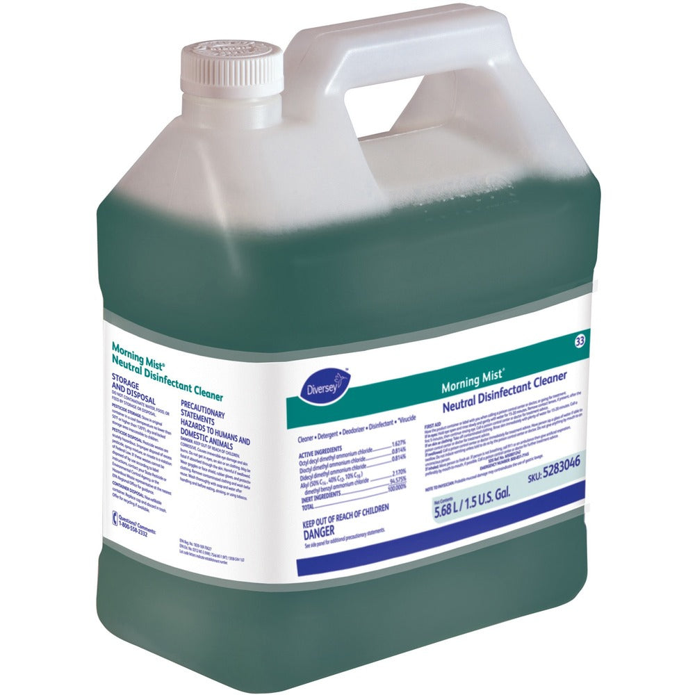 Image of Diversey Care Disinfectant Cleaner, Morning Mist, 1.5 Gallon, 2/CT, Blue