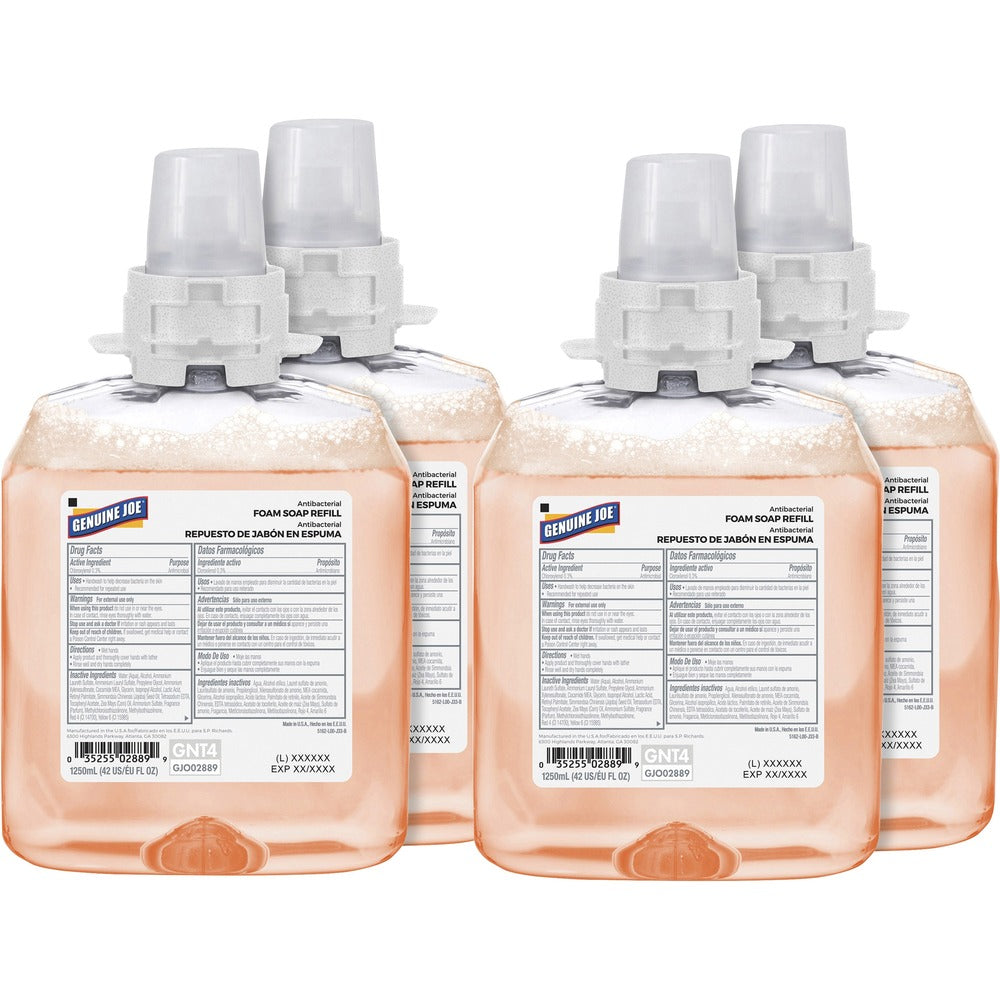 Image of Genuine Joe Dispenser Soap Refill, 1250 mL, 4/CT, Orange Blossom