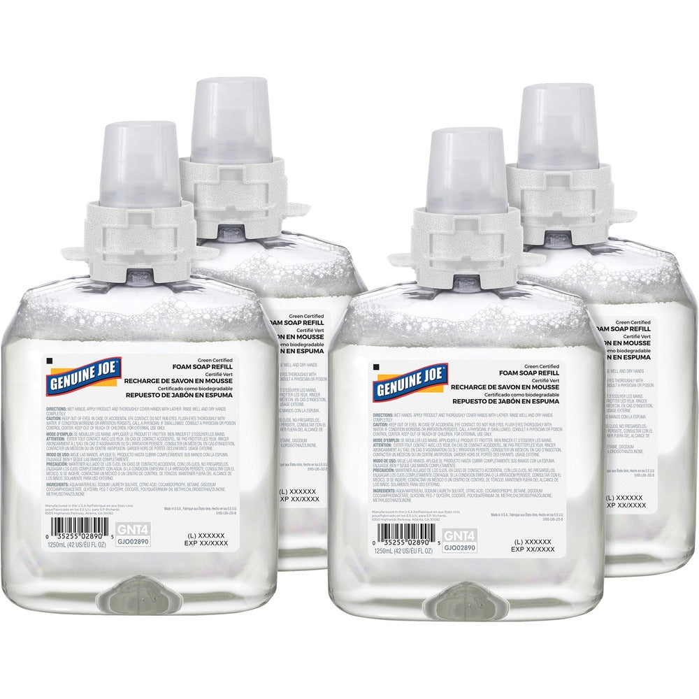 Image of Genuine Joe Soap Dispenser Refill, 1250 ml, Green Seal, Unscented,4/CT