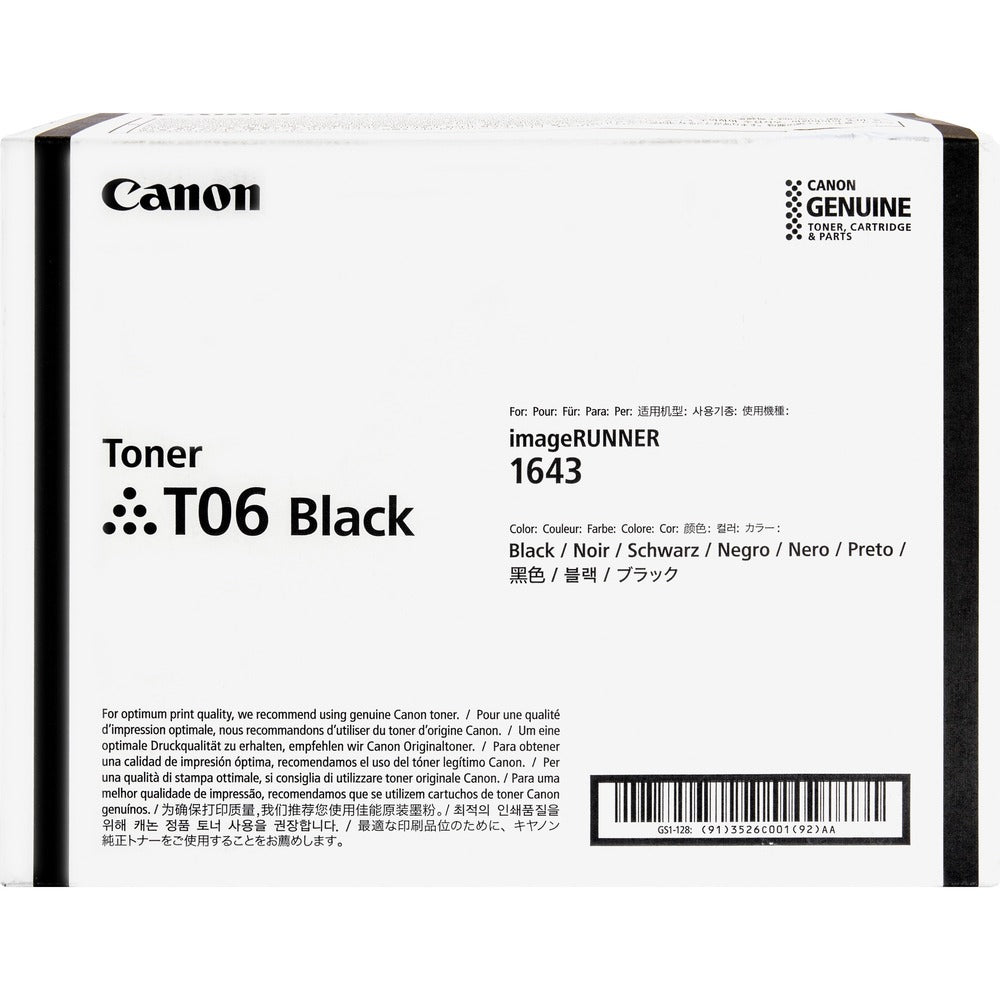 Image of Canon Toner Cartridge, f/iR 1643, 20500 Yield, BK