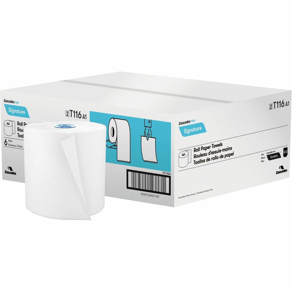 Image of Cascades Paper Towels,f/Tandem,1-Ply,775',6RL/CT,WE