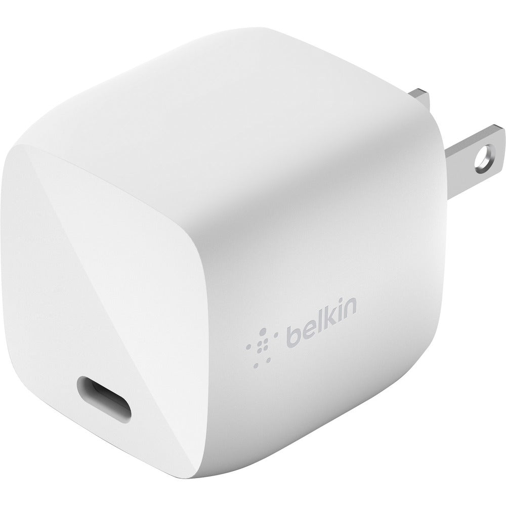 Image of Belkin Wall Charger, 30 Watt, USB-C, 1-1/2"Wx1-3/5"Lx1-3/5"H, White