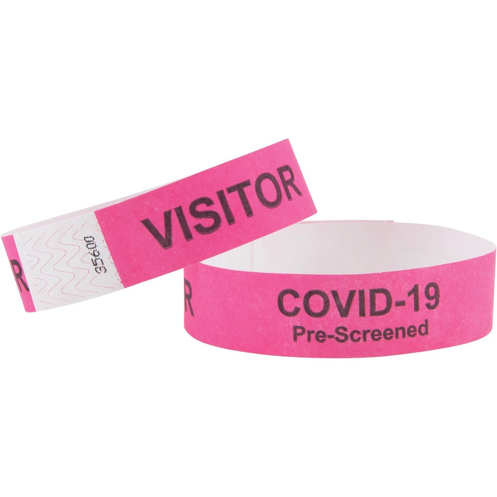 Image of Advantus Corp. Wristbands,Visitor,COVID Prescreened,3/4"x10",100/PK,PK