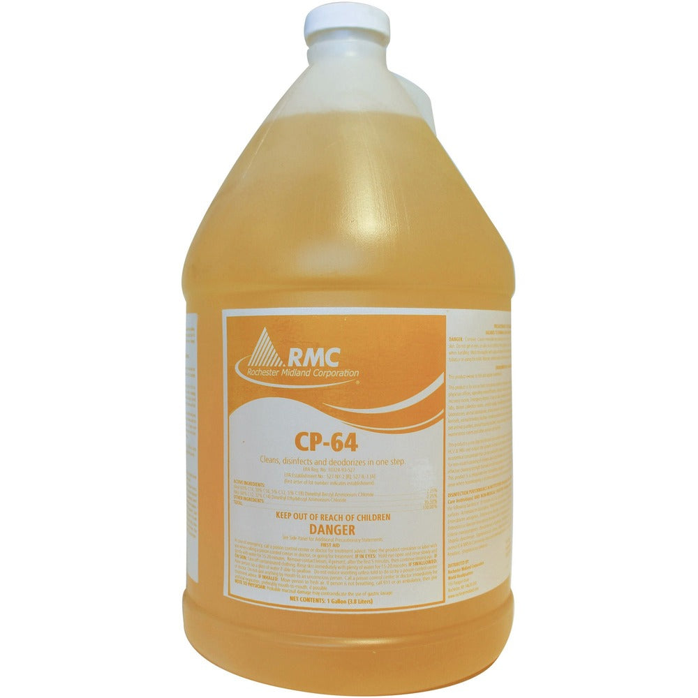 Image of Rochester Midland Corporation Disinfectant/Cleaner, CP-64, f/Hospitals, 1 Gal, 4/CT, YW
