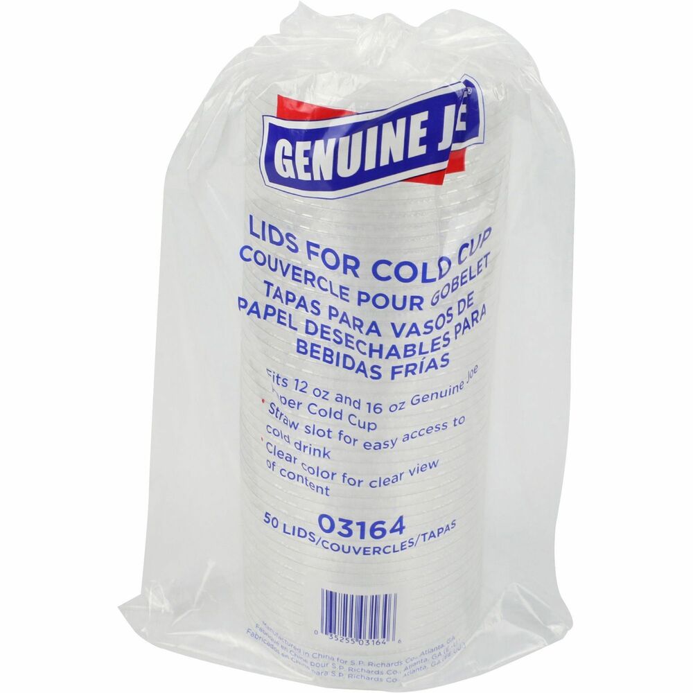 Image of Genuine Joe Lid, f/ Paper Cup, 50/PK, Clear