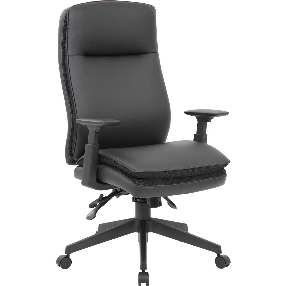 Image of Lorell High-back Chair, Soft Vinyl, 27"x29"x41"-47", Black