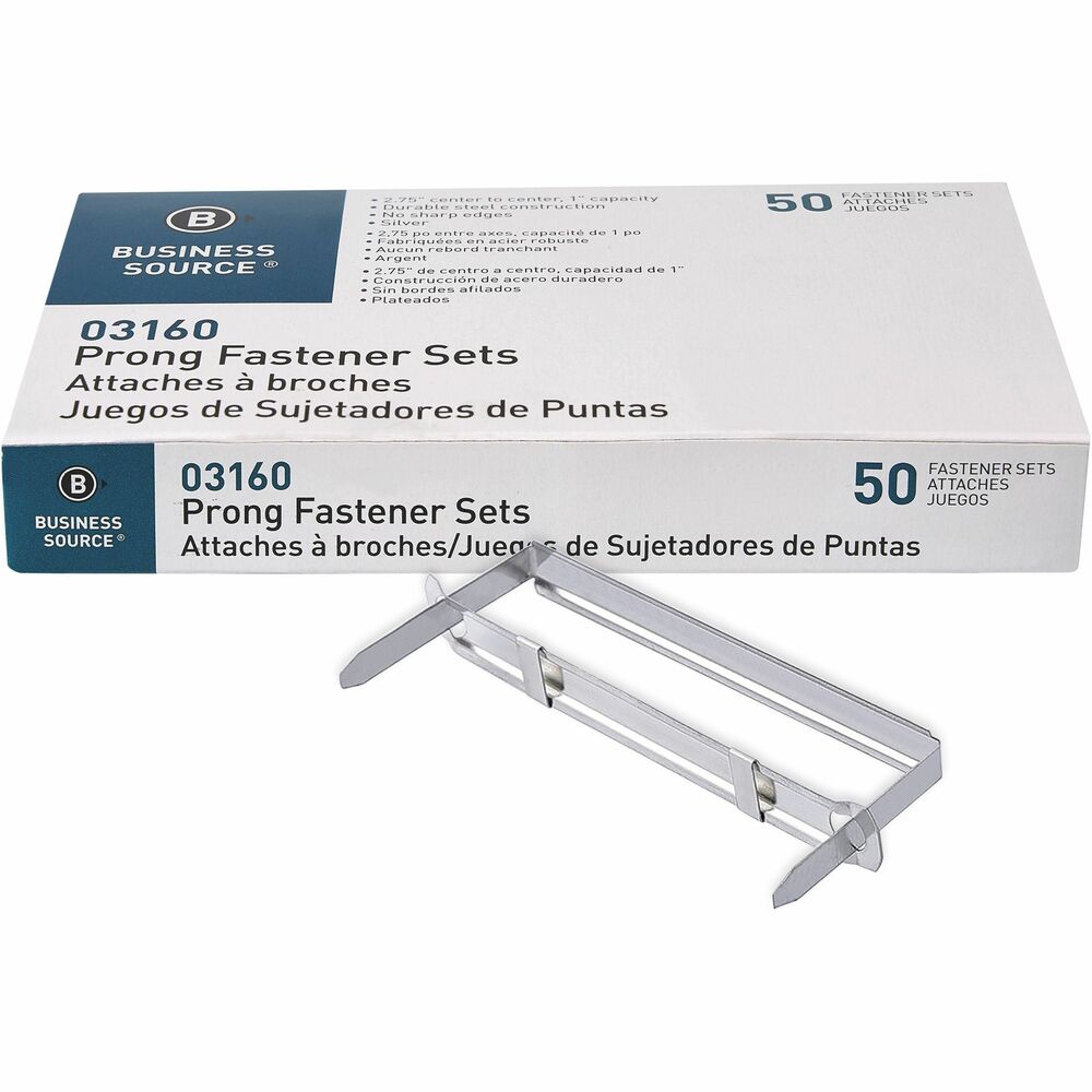 Image of Business Source Fastener, Prong, 1" Capacity, 3"Wx5-1/2"Lx4/5"H, 50/BX, SR