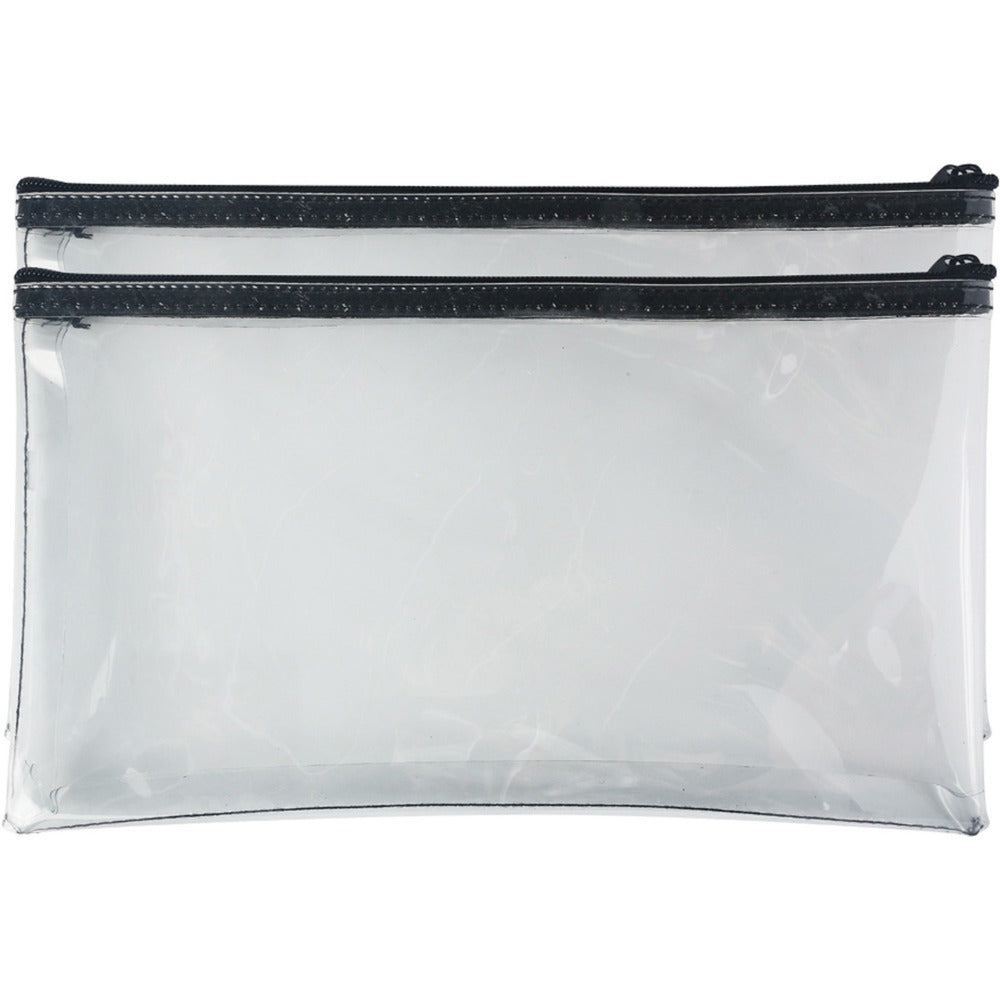 Image of Sparco Wallet Bag, w/ Zipper, 6"Wx11"Lx1/2"H, 2 BG/PK, Clear