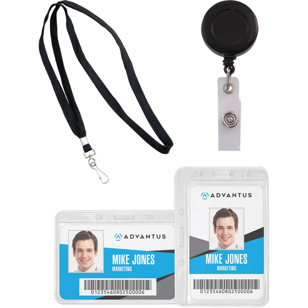 Image of Advantus Corp. ID Badge/Accssories,50Holders/25Reels/25Lanyards,100 Pcs,AST