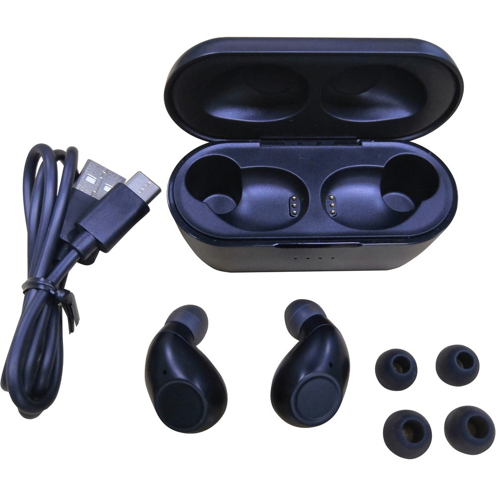 Image of Compucessory Earbuds, Bluetooth, 1-1/5"Wx2-4/5"Lx1-1/5"H, Black