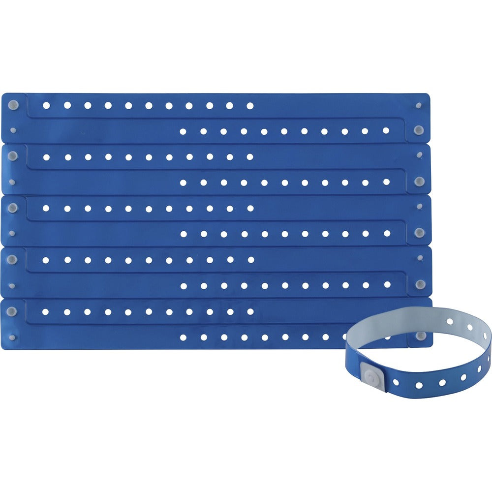 Image of Advantus Corp. Wristbands, Vinyl, 3/5"Wx9-3/4"Lx1/50"H, 100/PK, Blue