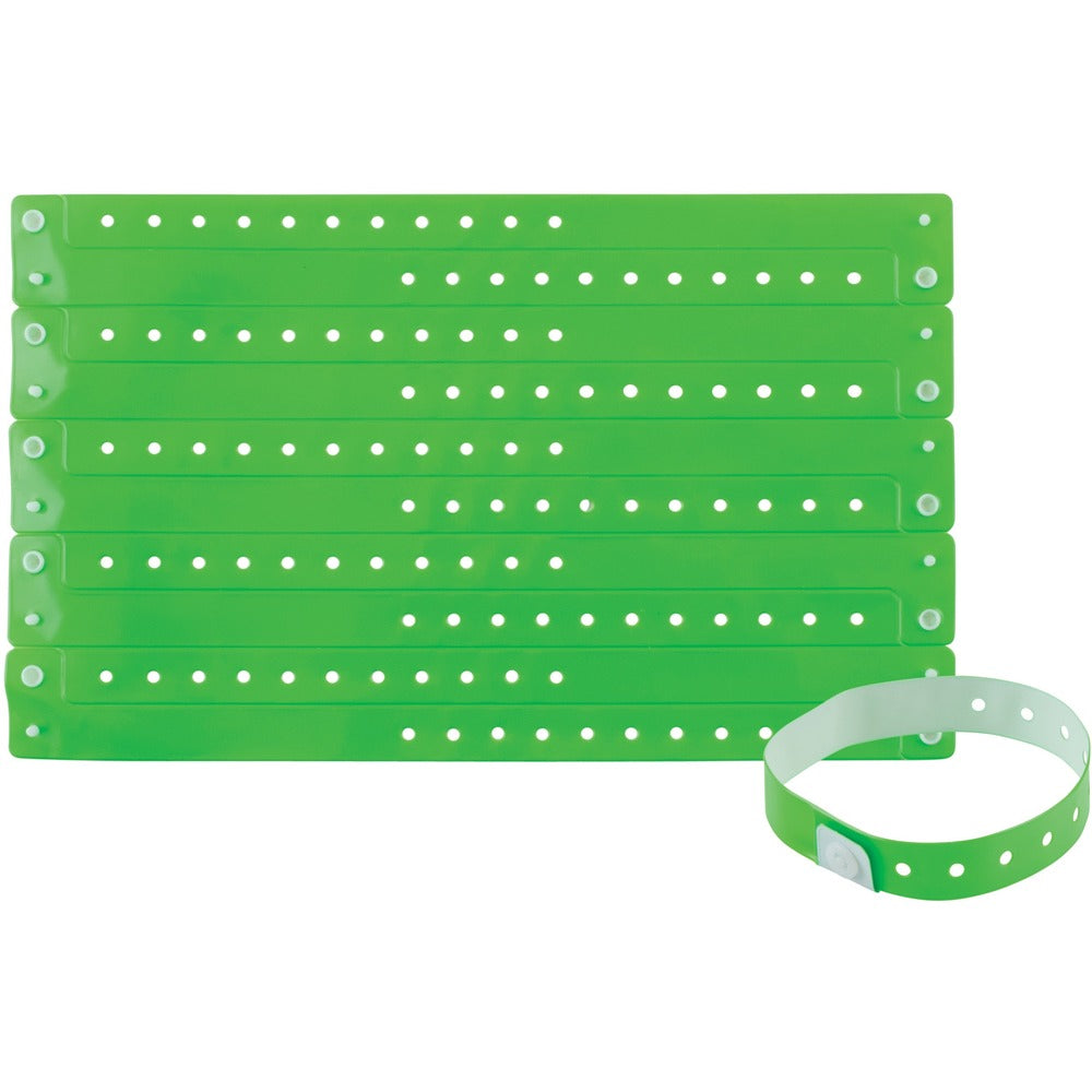 Image of Advantus Corp. Wristbands, Vinyl, 3/5"Wx9-3/4"Lx1/50"H, 100/PK, Green