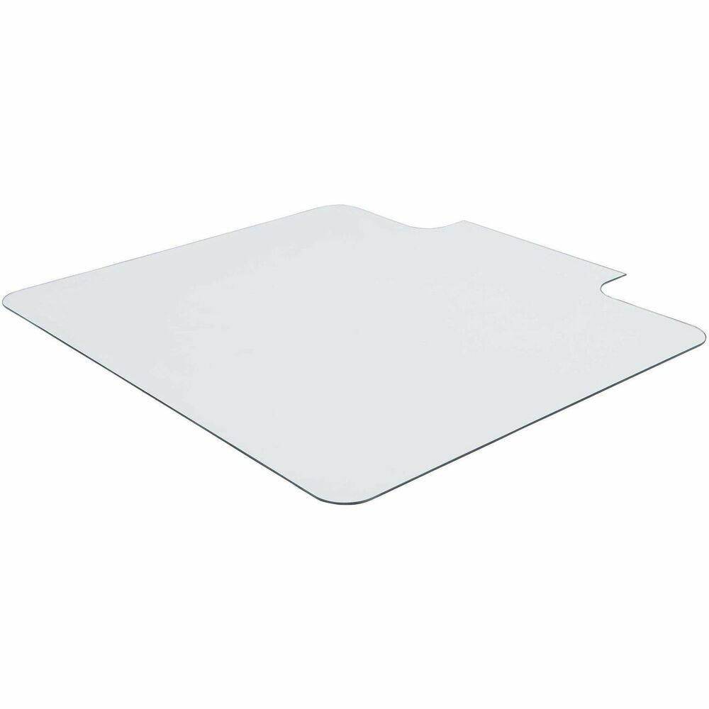 Image of Lorell Chairmat, w/Lip, Tempered Glass, 1000 lb Cap, 45"x53", Clear