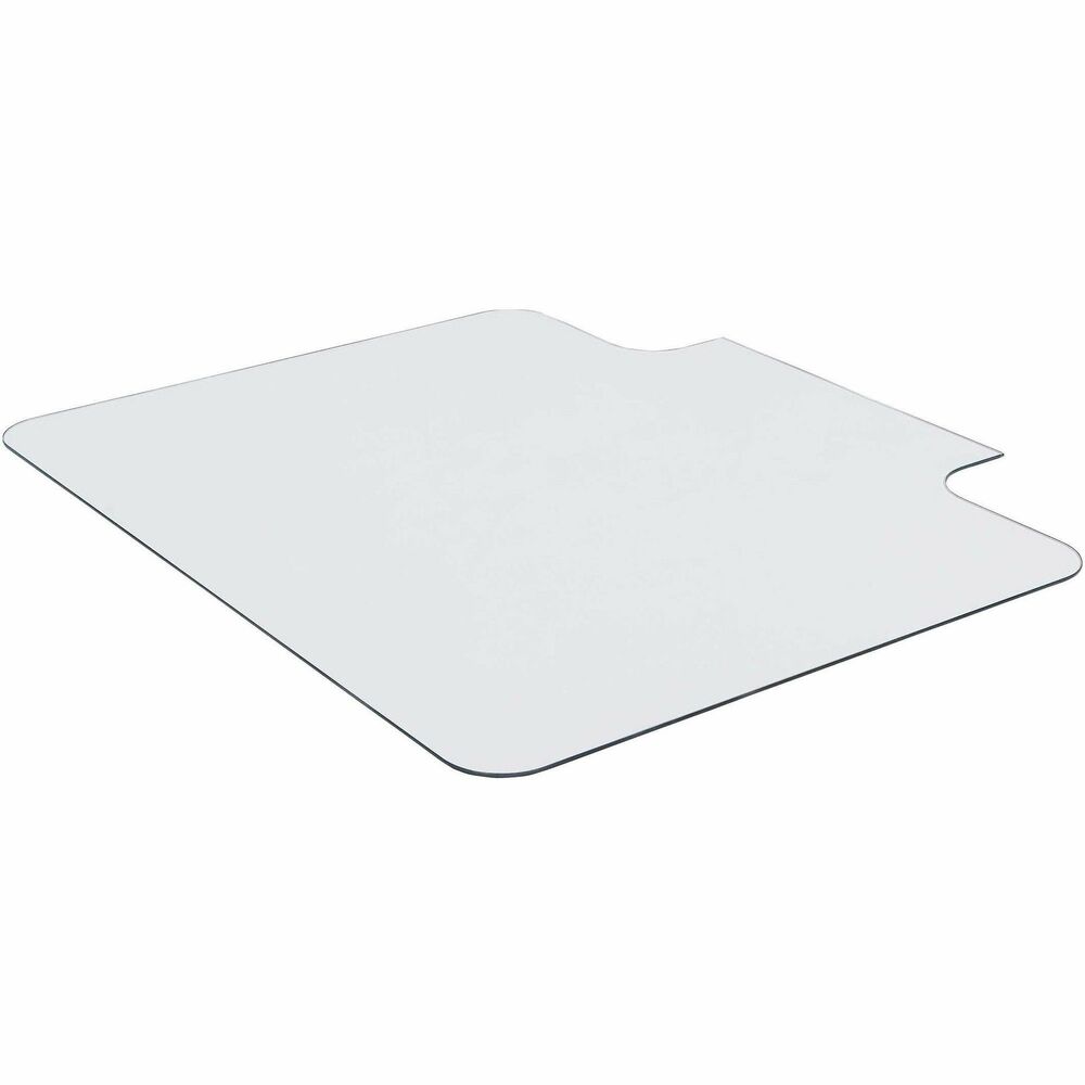 Image of Lorell Chairmat, w/Lip, Tempered Glass, 1000 lb Cap, 48"x36", Clear