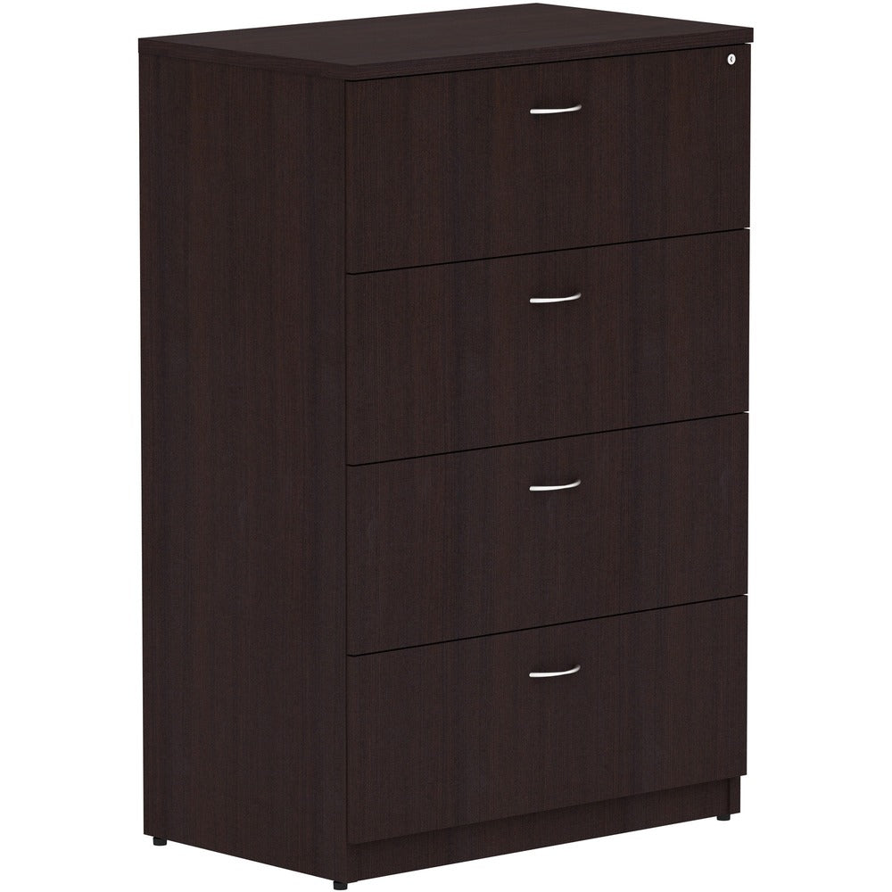 Image of Lorell Lateral File, 4-Drawer, 35-1/2"x22"x54-3/4", Espresso