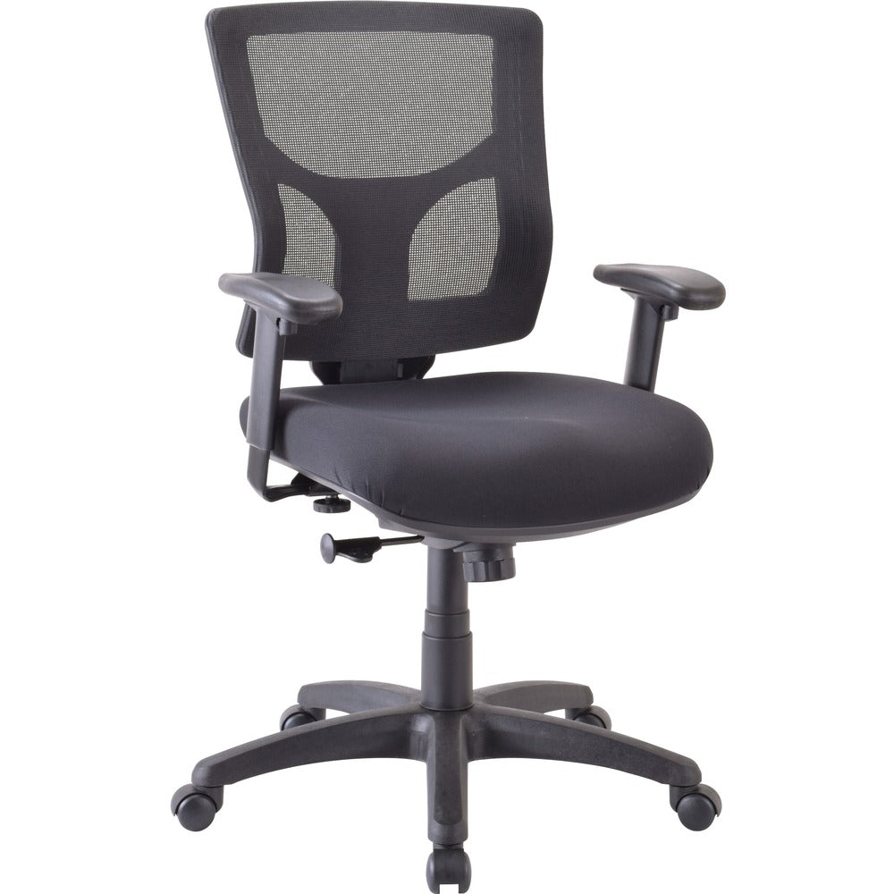 Image of Lorell Mid-back Chair,24-3/8"-25-5/8"x26-3/8"x36-5/8"-40-1/4",BK