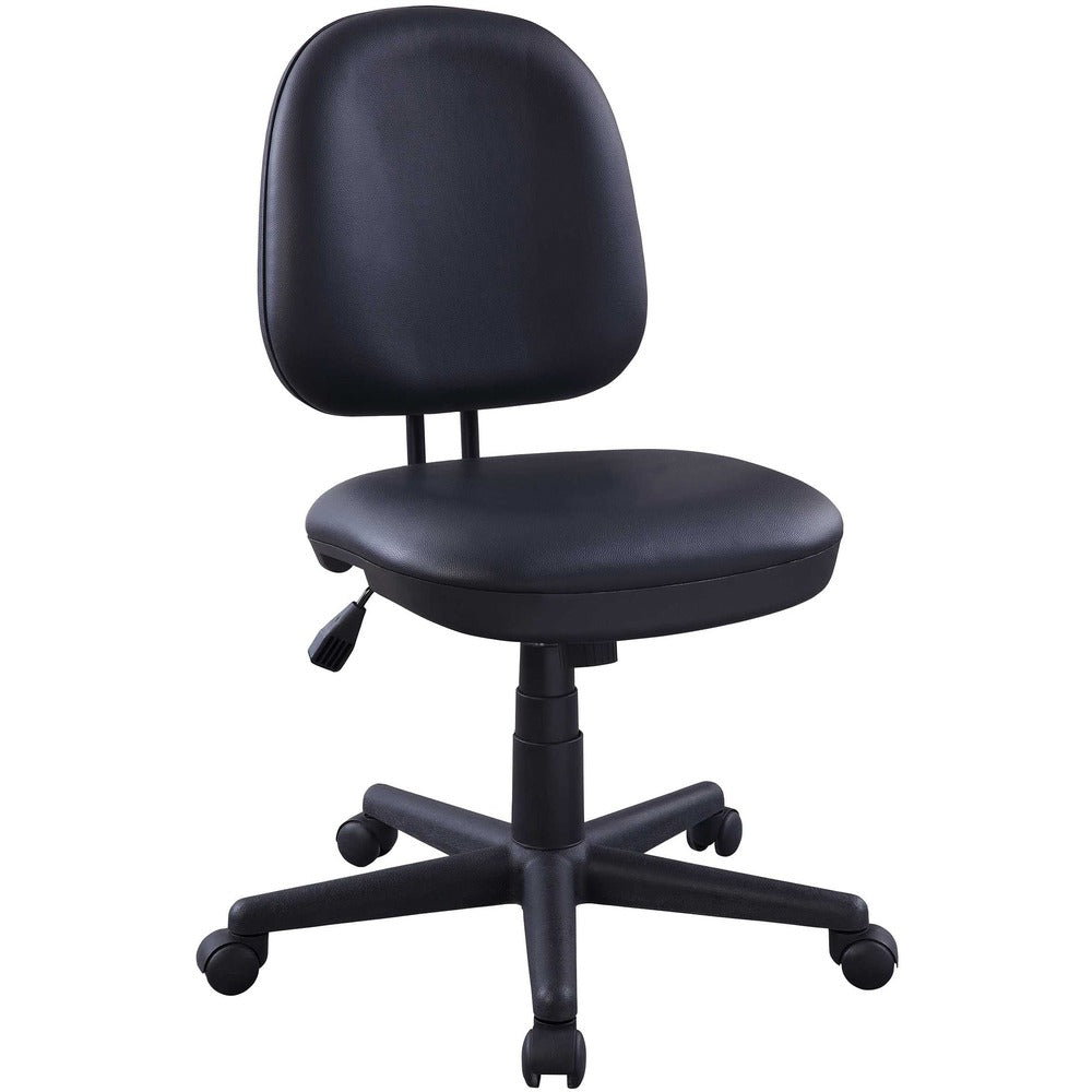 Image of Lorell Task Chair, Vinyl Seat/Back, 24"x17-3/4"x34-1/2"-38-1/2", BK