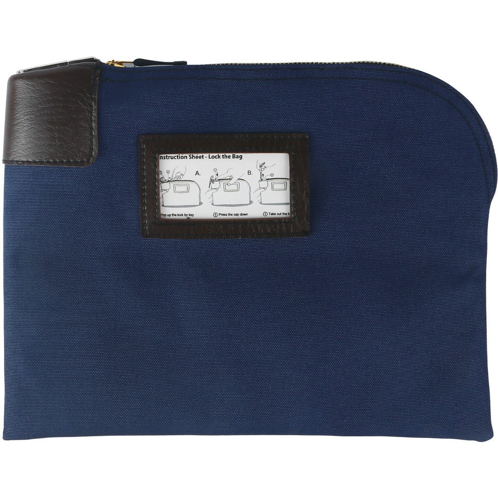 Image of Sparco Currency Bag, Built-n Lock, 8-1/2"Wx11"Lx1/2"H, Navy