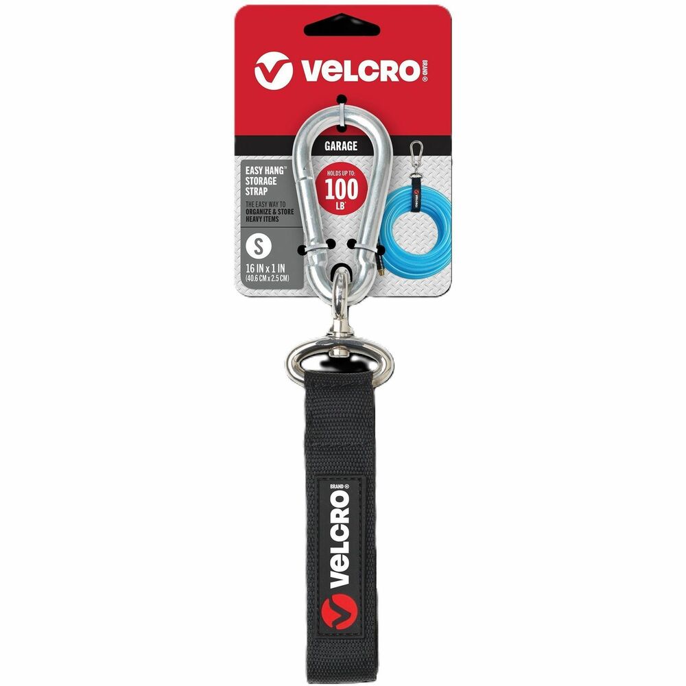 Image of Velcro Industries Strap, Easy Hang, Small, 3-1/2"Wx1"Lx10-1/4"H, Black