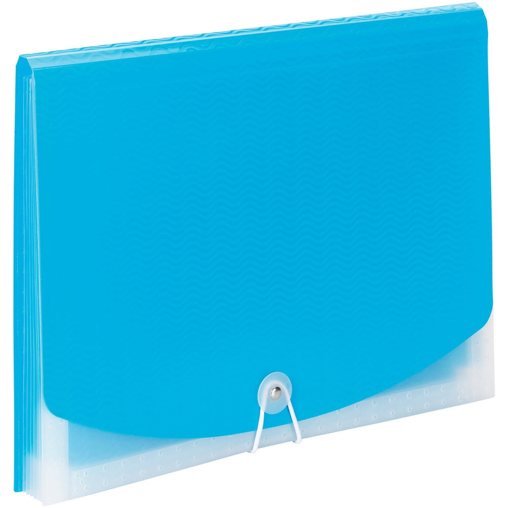 Image of Smead File, Expanding, 6 Divider, 9-1/2"Wx13"Lx3/5"H, Teal/Clear
