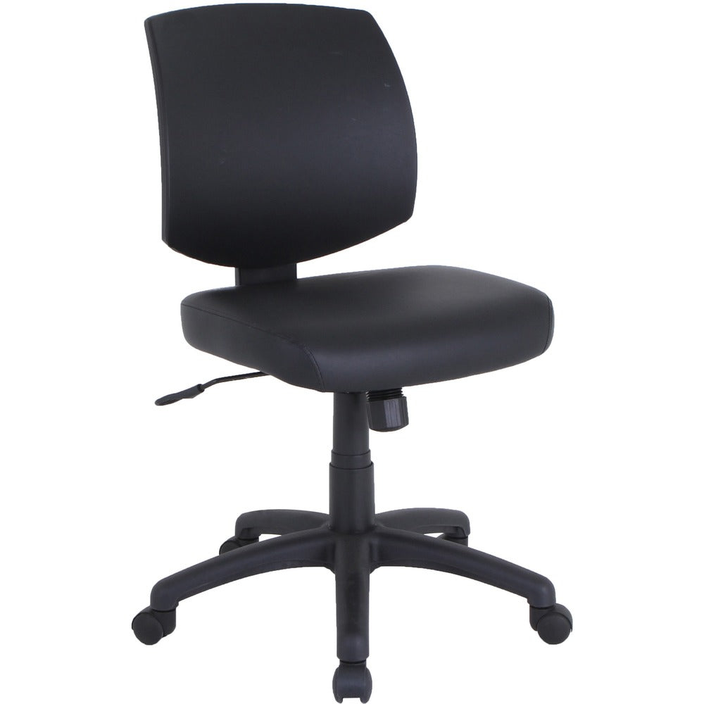 Image of Lorell Task Chair, PVC Seat/Back, 25-1/8"x17-3/8"x34"-38-3/4", BK