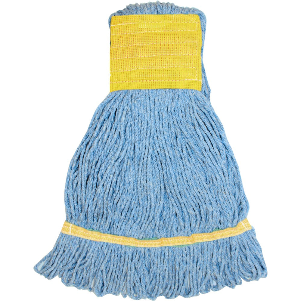 Image of Genuine Joe Mophead, Synthetic Blend, Wide Band, Small, Blue