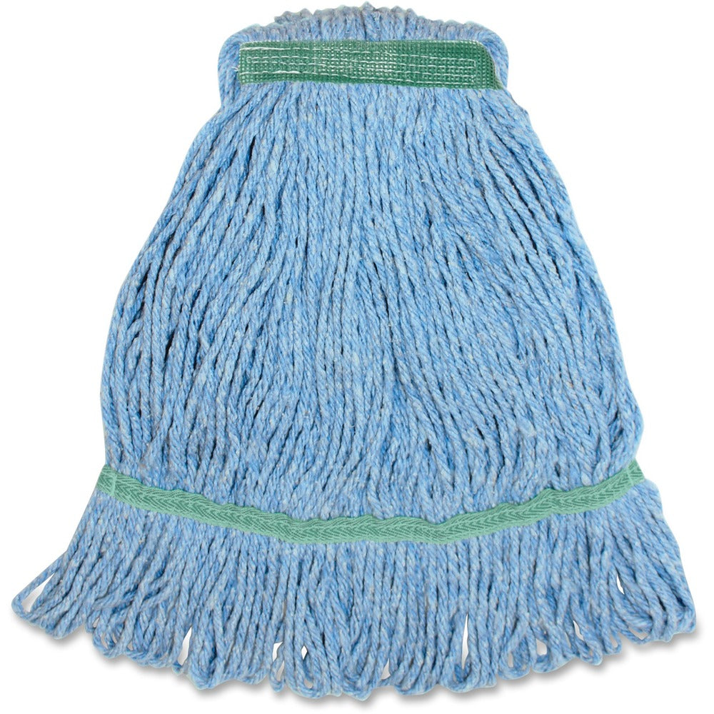 Image of Genuine Joe Wet Mop, Narrow Band, Blend, Looped, Medium, Blue