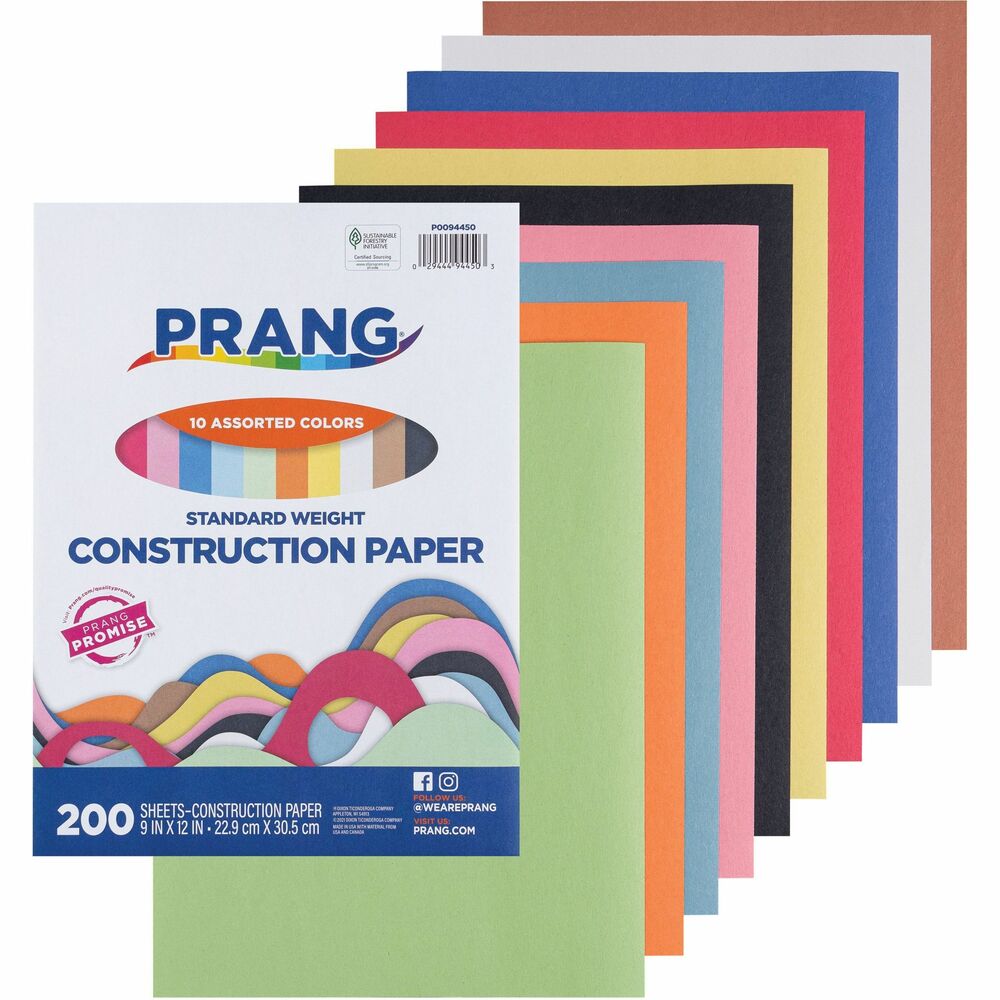 Image of Pacon Construction Paper, 9"x 12", 200/PK, Assorted
