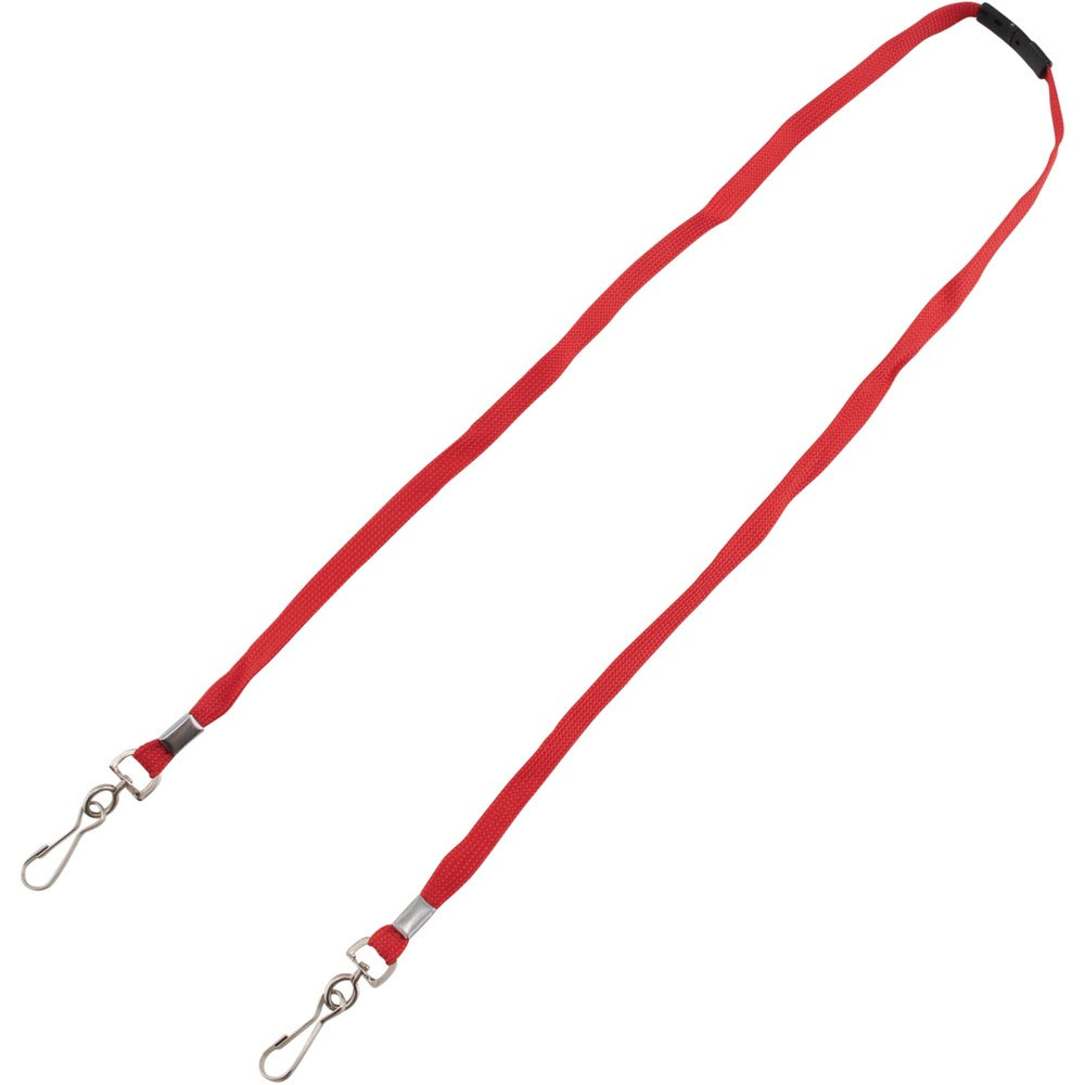 Image of Advantus Corp. Lanyard,Breakaway,w/J-hook Clips,f/Face Masks,30"L,10/PK,RD