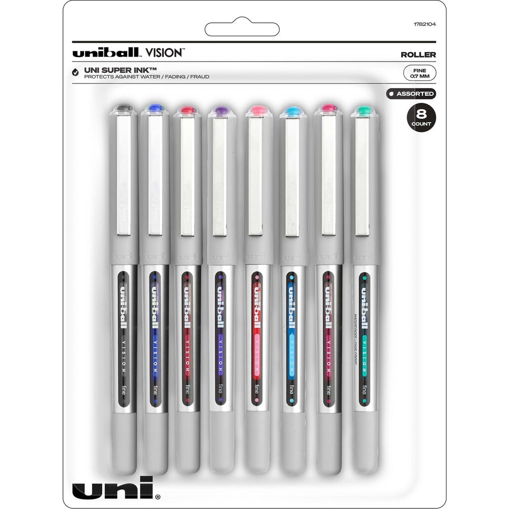 Image of uni-ball Corporation Pen, Rollerball, Nonrefillable, 0.7mm, 8/PK, Assorted