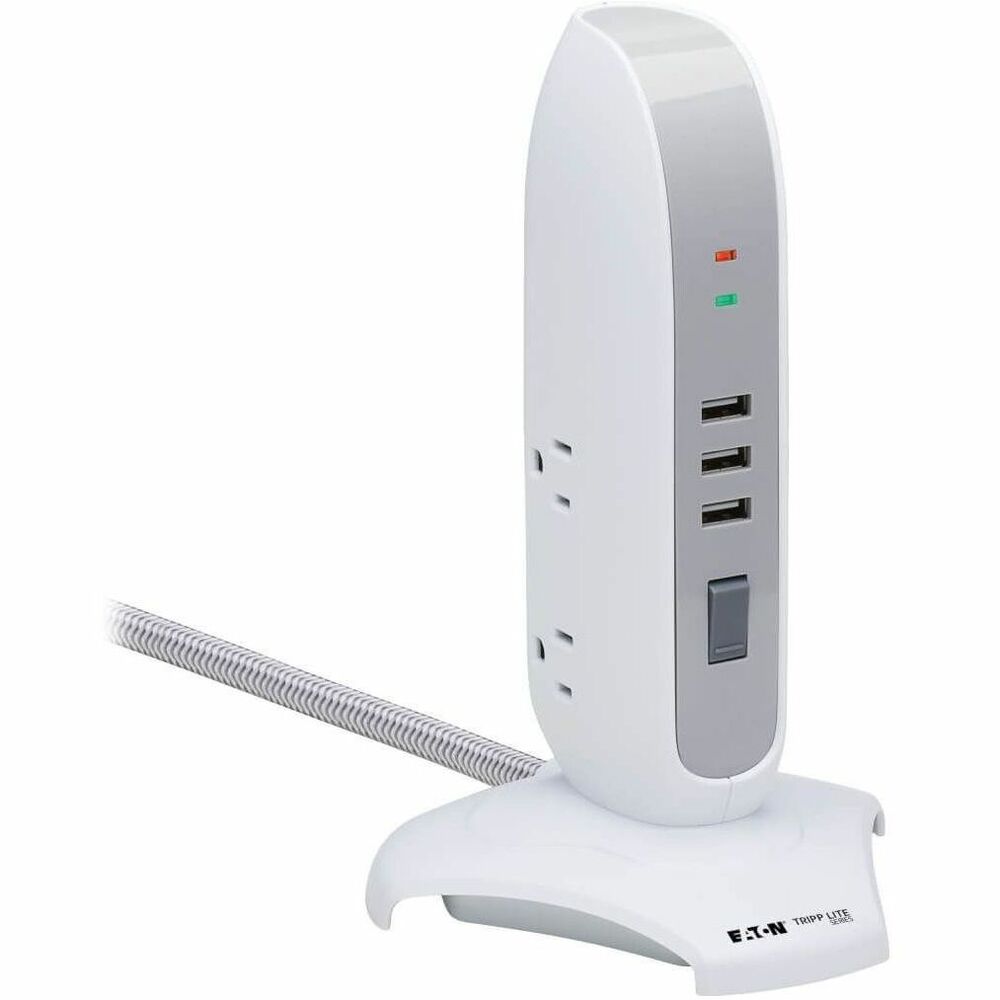 Image of Tripp Lite Surge Protector,Tower,5-Outlet,1200 Joules,3 USB,GY