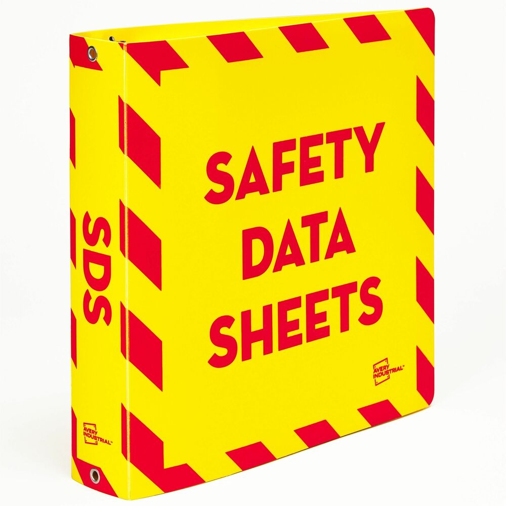 Image of Avery SDS Binder,Poly,w/36"L Chain,1-1/2"/375-Sht Cap,Ltr,YW/RD