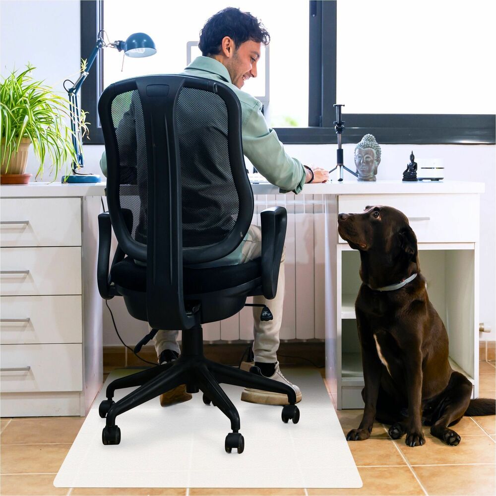 Image of FloorTex Chairmat, Anti-Slip, 46"Wx57"Lx3/5"H, White