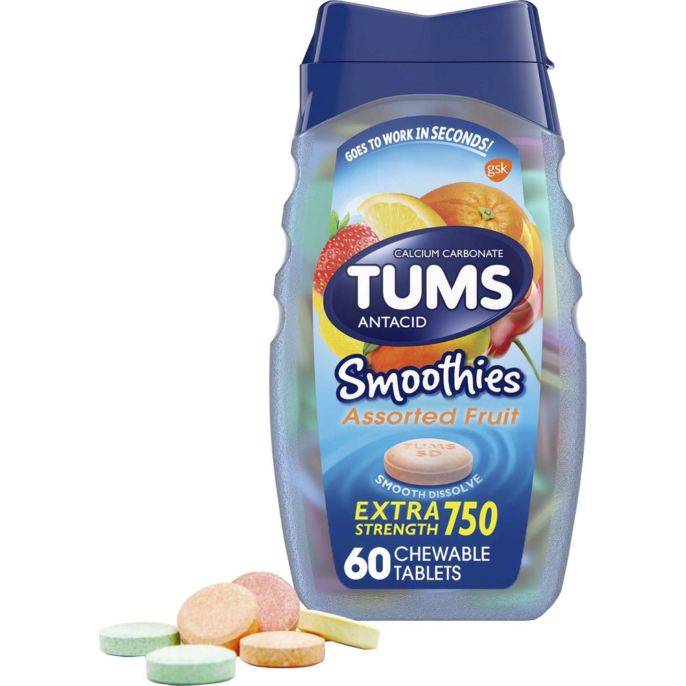 Image of Glaxosmith Kline Cnsmr Hlth Antacid, Smoothies, Assorted Fruit, 60/Bottle, AST