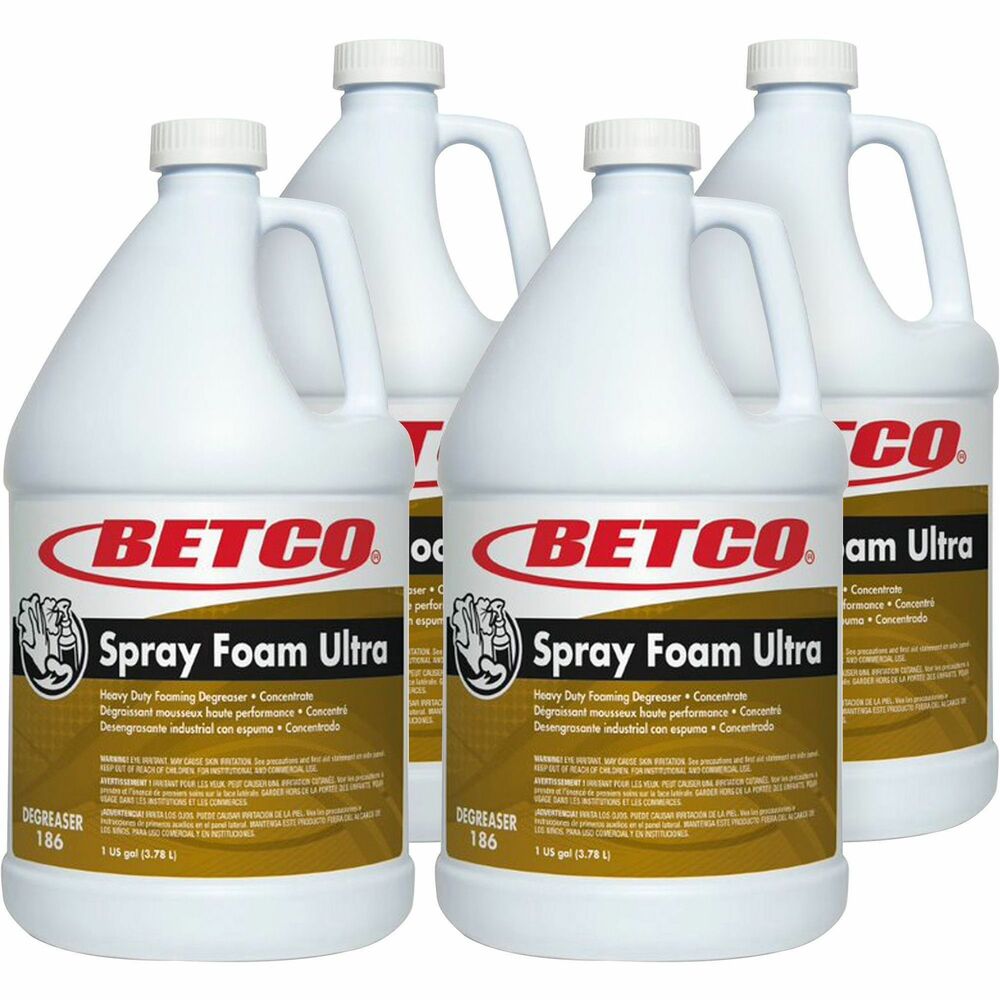 Image of Betco Corporation Degreaser, Heavy-Duty, Conc, Foam, 1 Gal, 4/CT, Amber