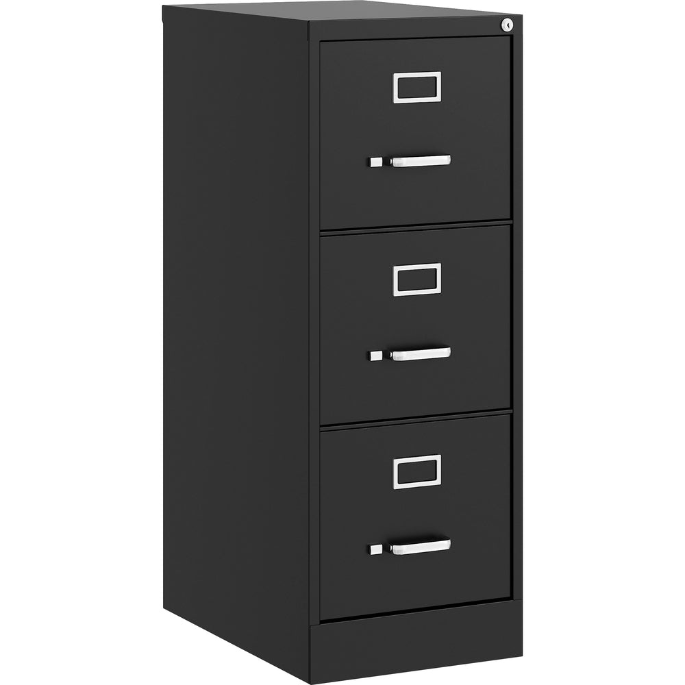 Image of Lorell Vertical File, 22" Deep, 3-Dwr, Letter, 15"x22"x40.2", BK