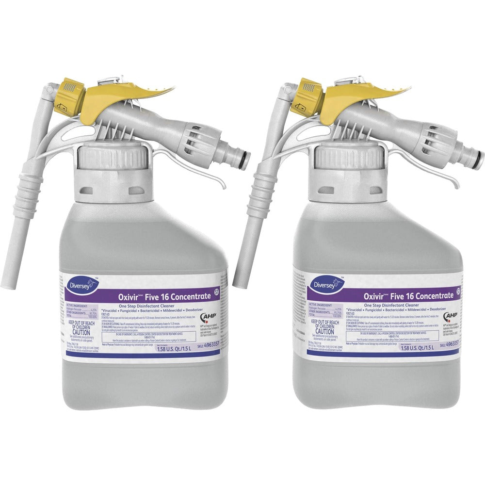 Image of Diversey Care Disinfectant Cleaner, Five 16, RTD, 1.5 Liter, 2/BX, Clear