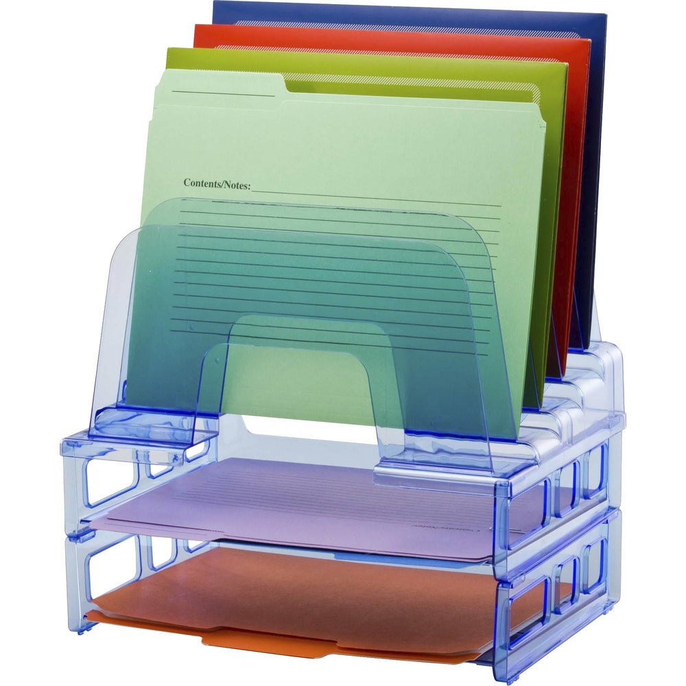 Image of Officemate Sorter, 13-2/5"Wx9"Dx14-1/4"H, Transparent Blue