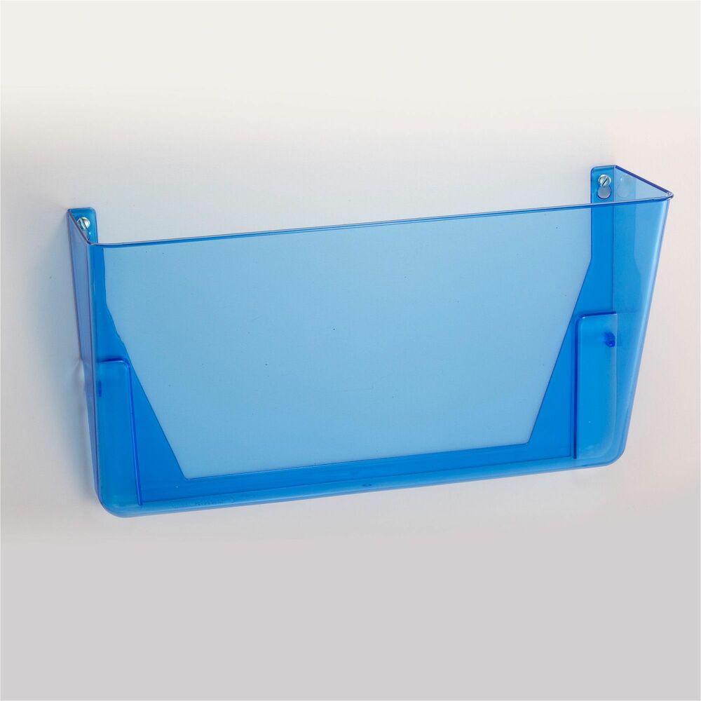 Image of Officemate Wall File,Letter,13"Wx4-1/10"Dx15"H,3/PK,Transparent Blue