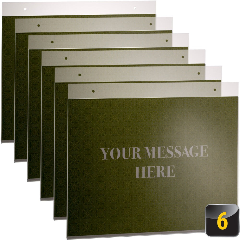 Image of Officemate Sign Holder, Horizontal, 11"Wx8-1/2"H, 6/BX, Clear