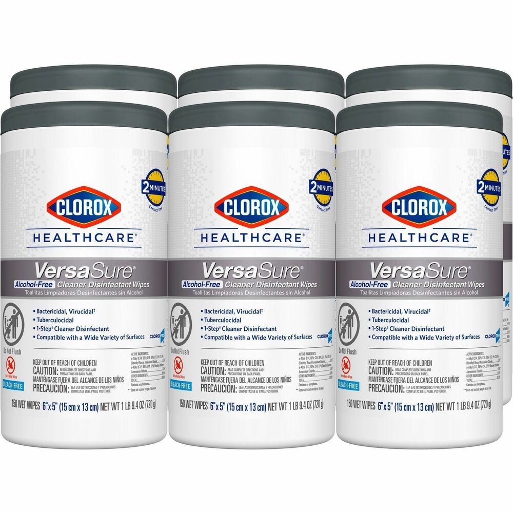 Image of Clorox Company Disinfecting Wipes, 6-3/4"x8", 150/Canister, 6/CT, White