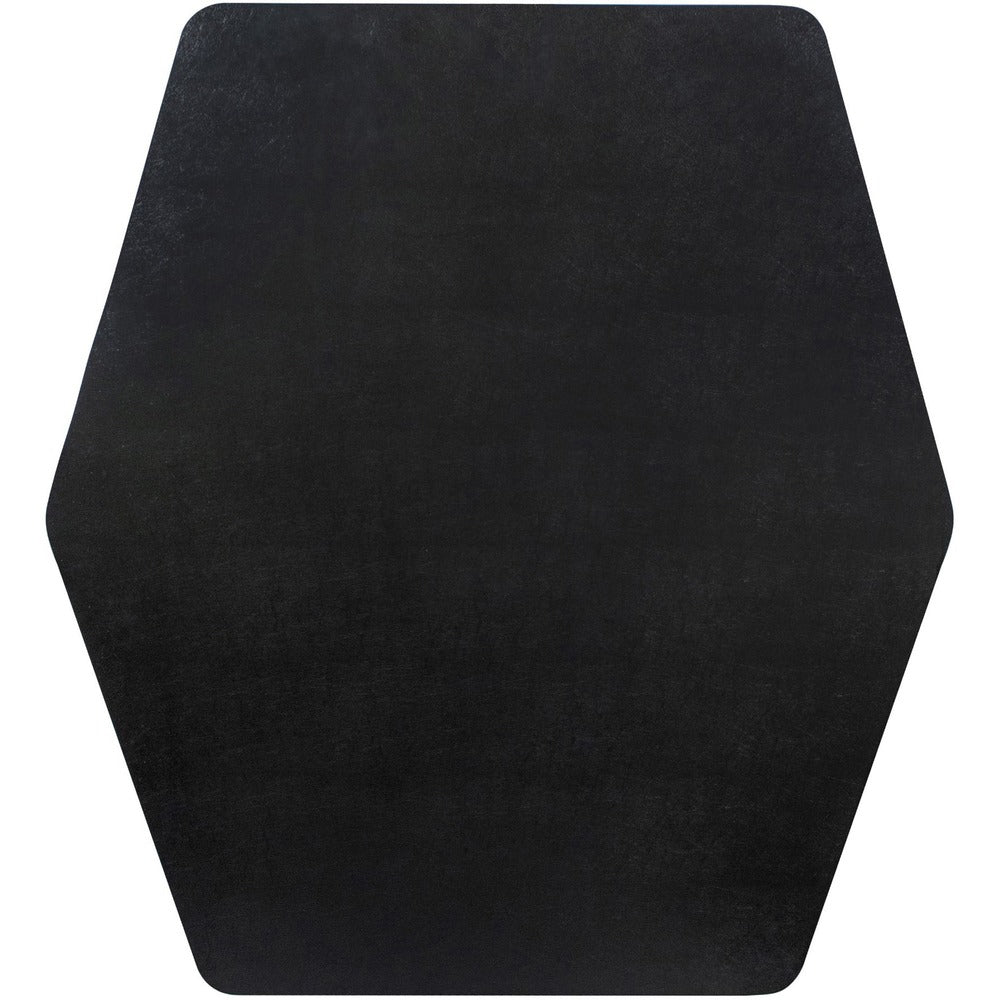 Image of ES Robbins Corp. Chair Mat, Medium Pile, Hexagon, 42"Wx46"L, Black